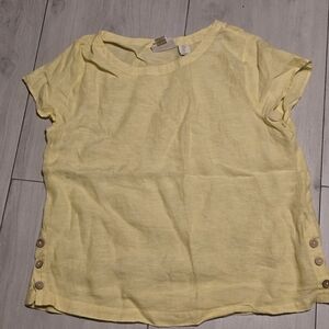 Cynthia Rowley Yellow Linen Top